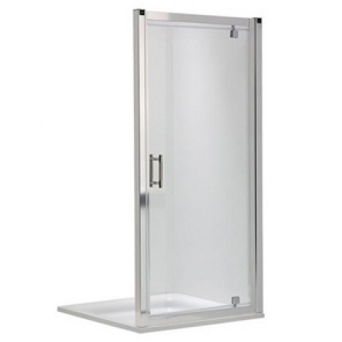 Двери Pivot 80 см, закаленное стекло, серебряный блеск, Reflex				