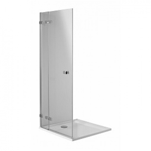 Двери распашные 80 см, левые, закаленное стекло, хром / серебряный блеск, Reflex				