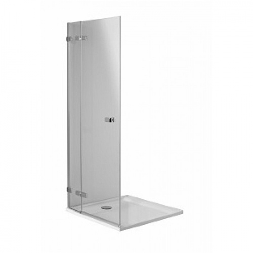 Двери распашные 100 см, левые, закаленное стекло, хром / серебряный блеск, Reflex. (для комплектации с боковой стенкой)				