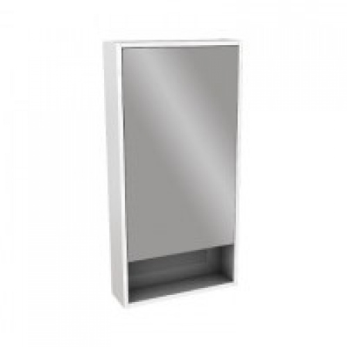 Шкафчик с зеркалом 45x90x13,5 см, белый глянец				