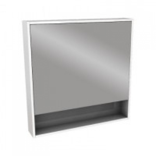 Шкафчик с зеркалом 80x80x13,5 см, белый глянец				